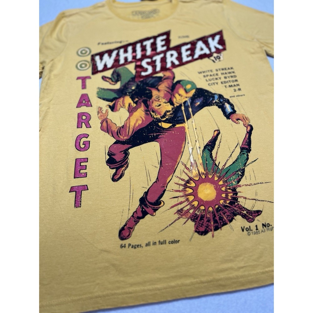 Comics‎ T-Shirt Medium White Streak Manowar Radio Days Short Sleeve Top Target